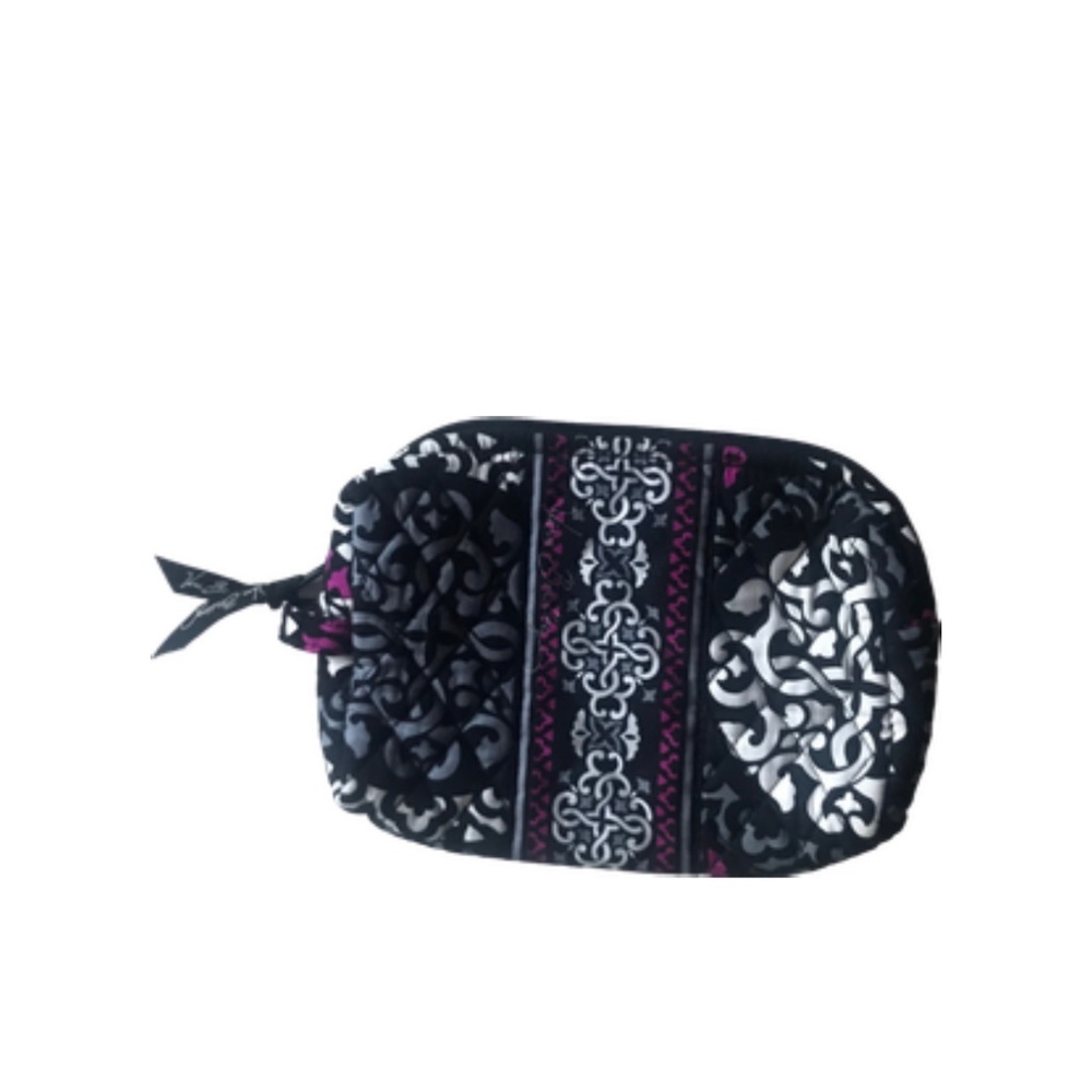 Vera Bradley 2013 Canterbury Magenta Geometric Plastic Lined Cosmetic Bag black